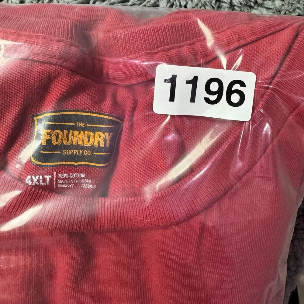 The Foundry Supply Co Mens Red 4XLT Big Tall Short Sleeve T-Shirt